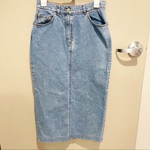 Ralph Lauren Vintage Long Denim High Waisted Skirt